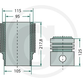 Zuiger- en cilinderset Deutz FL712