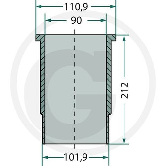 Cilinderbus voering 90mm  Hanomag D14, D21 en D28