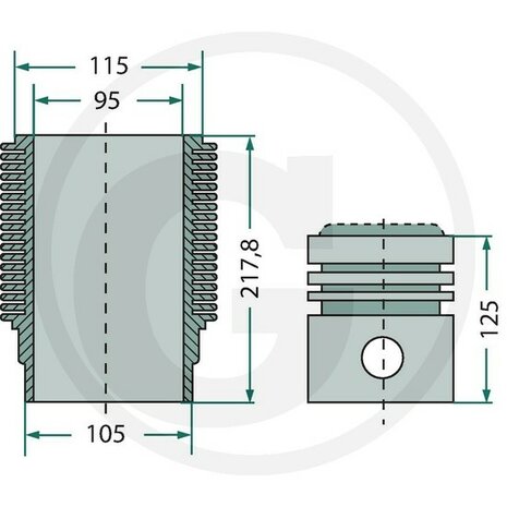 Zuiger- en cilinderset Deutz FL712